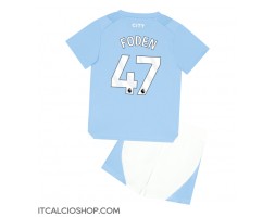 Manchester City Phil Foden #47 Prima Maglia Bambino 2023-24 Manica Corta (+ Pantaloni corti)